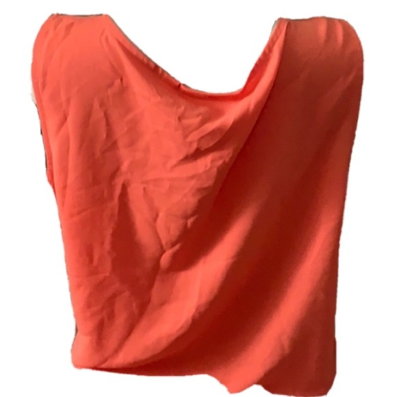 CHICO’S SEAMLESS Tangerine ORANGE CAMI SLEEVELESS TOP Front peep hole SIZE 12 L - Picture 4 of 7